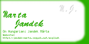 marta jandek business card